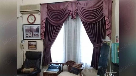 gorden klasik poni gelombang bahan semi blackout