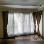 gorden minimalis coklat semi blackout residen green permata