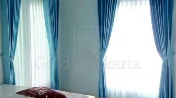 gorden minimalis warna biru bahan semi blackout by Gorden Jakarta