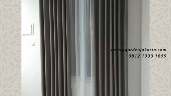 jual tirai jendela minimalis abu-abu di bogor