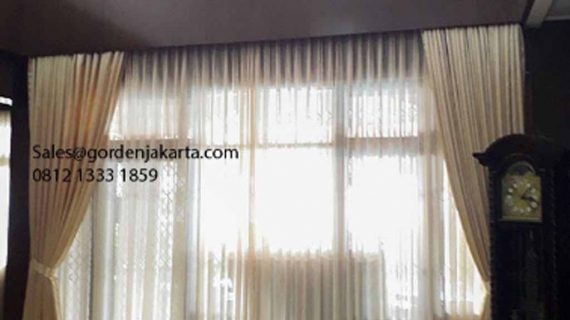 Tirai Gorden Minimalis Warna Cream Semi Blackout Dan Rel Elite Di Jl Tugu Raya Cimanggis Depok