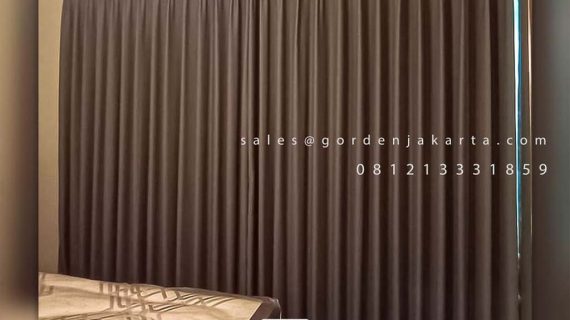 Jual Kain Gorden Semi Blackout Saiba 115 Abu Abu Tua Apartemen Puri Orchard Cengkareng